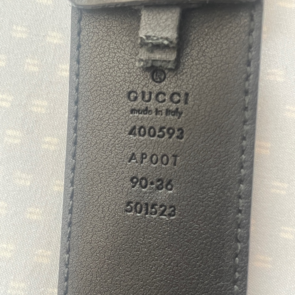 Gucci Black and Gold Leather Belt with Iconic GG Buckle - Picture 4 of 10